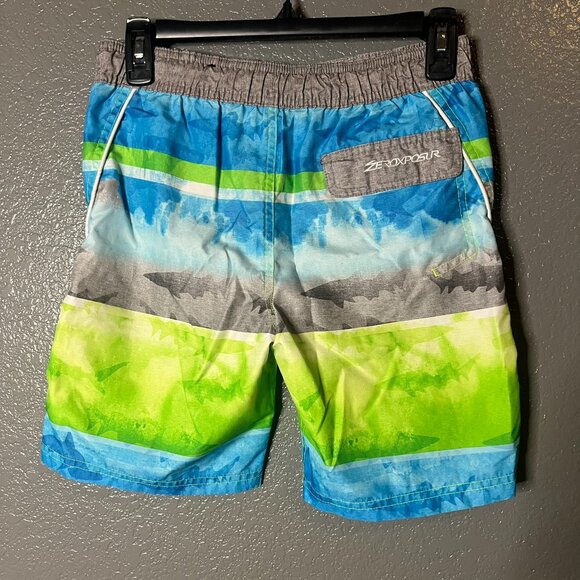 OP Boys' Shark Print Swim Trunks - Size Medium - Picture 3 of 3